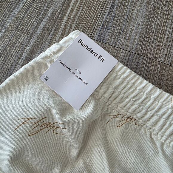 Nike Air Jordan MVP Flight Denim Jean Shorts White Beige Women's Large L AOP New - Picture 7 of 14